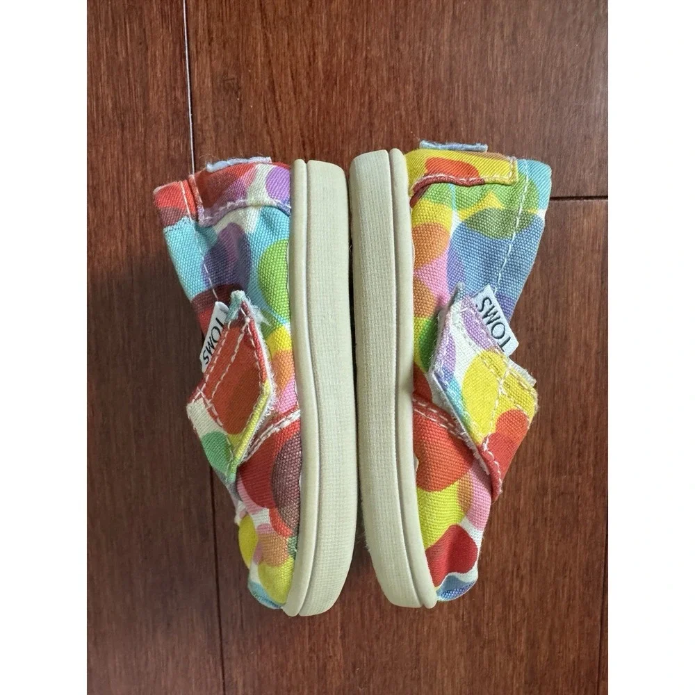 Toms Baby  Shoes Circles Dots Blue Orange Yellow Green T3